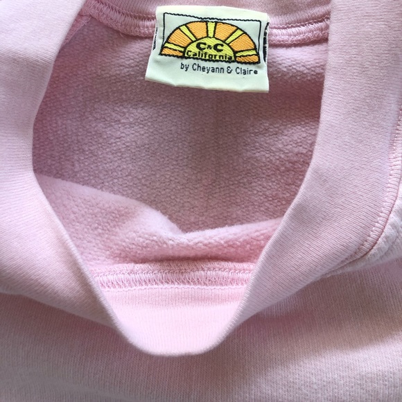 C&C California Pink Short Sleeve Pink Sweatshirt - Picture 3 of 16